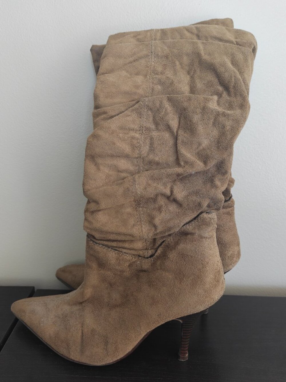 Taupe Suede Boots - Picture 6 of 7